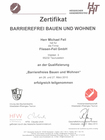 Barrierefreies Bauen + Wohnen - Zertifikat Michael Feil